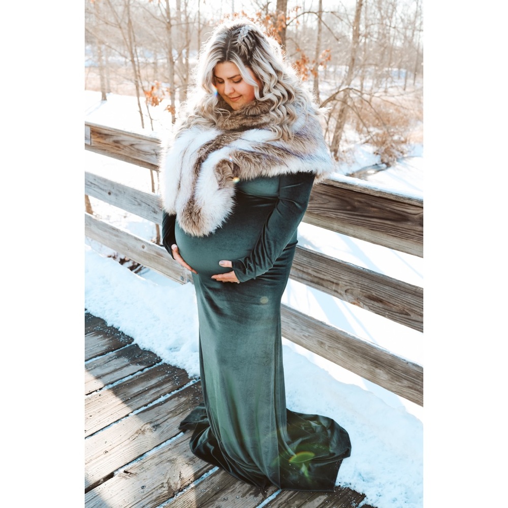 Velvet maternity dress